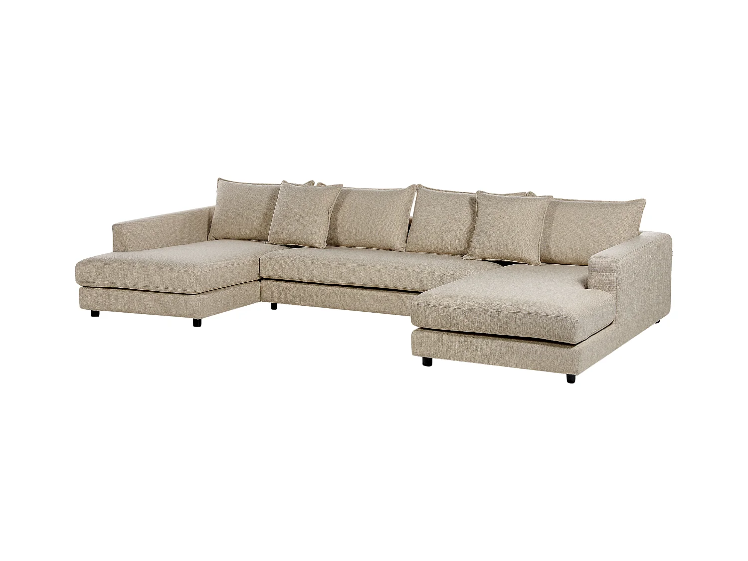 Canapé d'angle 5 places LILVIKEN Tissu Beige