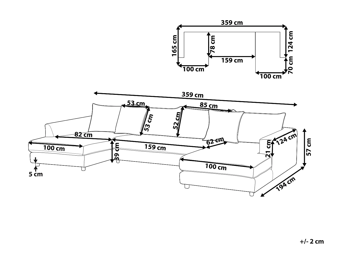 Divano angolare LILVIKEN Tessuto Beige 5 posti