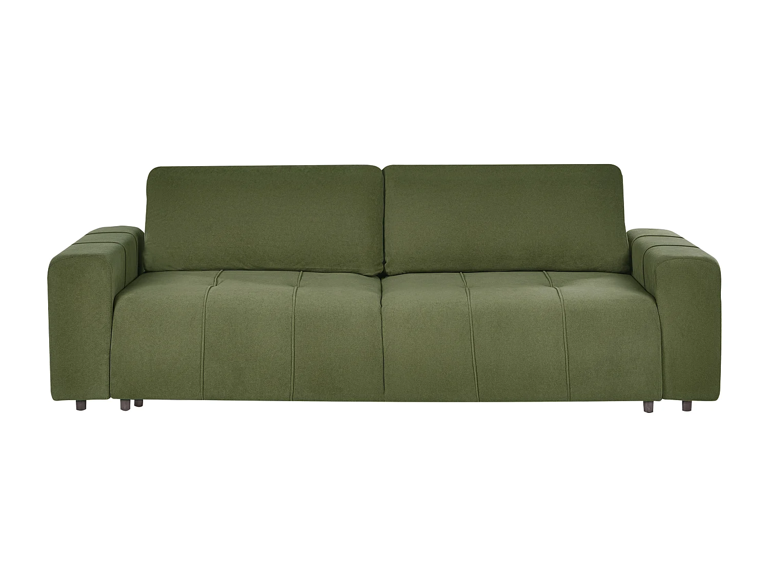 Sofa Stoff grün 3-Sitzer gepolstert mit Schlaffunktion und Stauraum Innvik