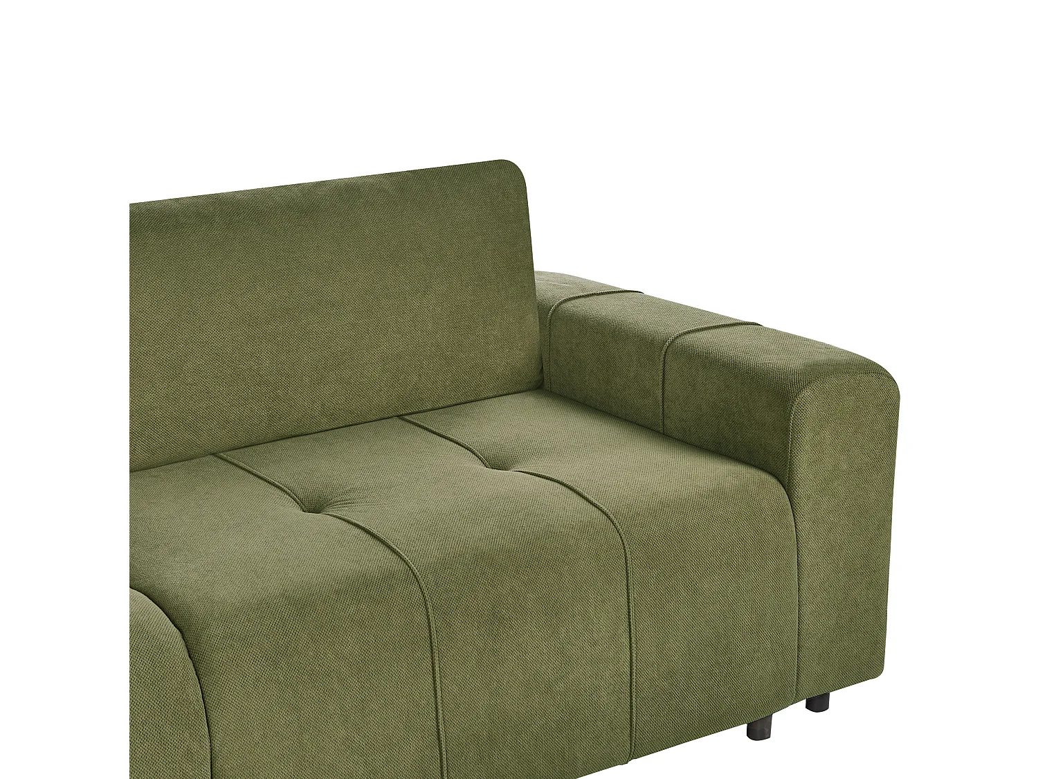 Sofa Stoff grün 3-Sitzer gepolstert mit Schlaffunktion und Stauraum Innvik