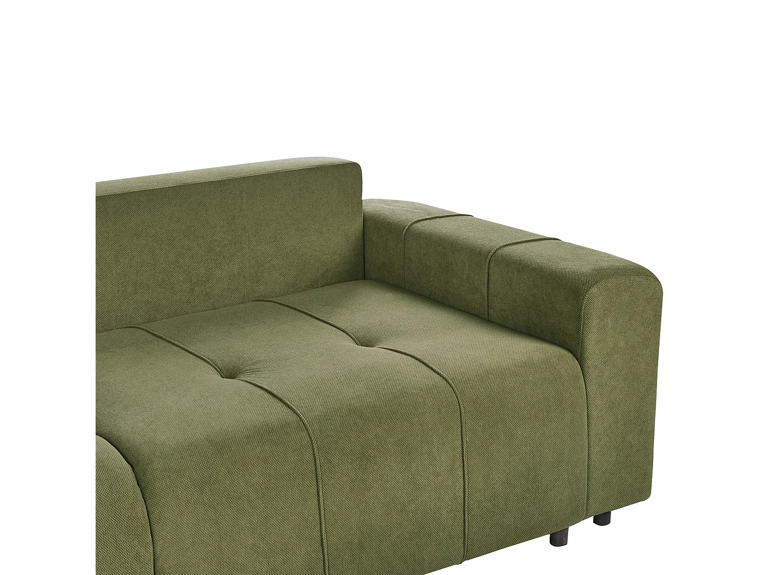 Sofa Stoff grün 3-Sitzer gepolstert mit Schlaffunktion und Stauraum Innvik