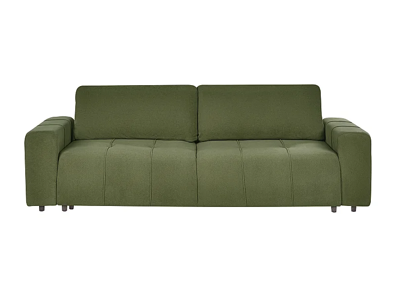 Canapé-lit 3 places INNVIK Tissu Vert avec rangement