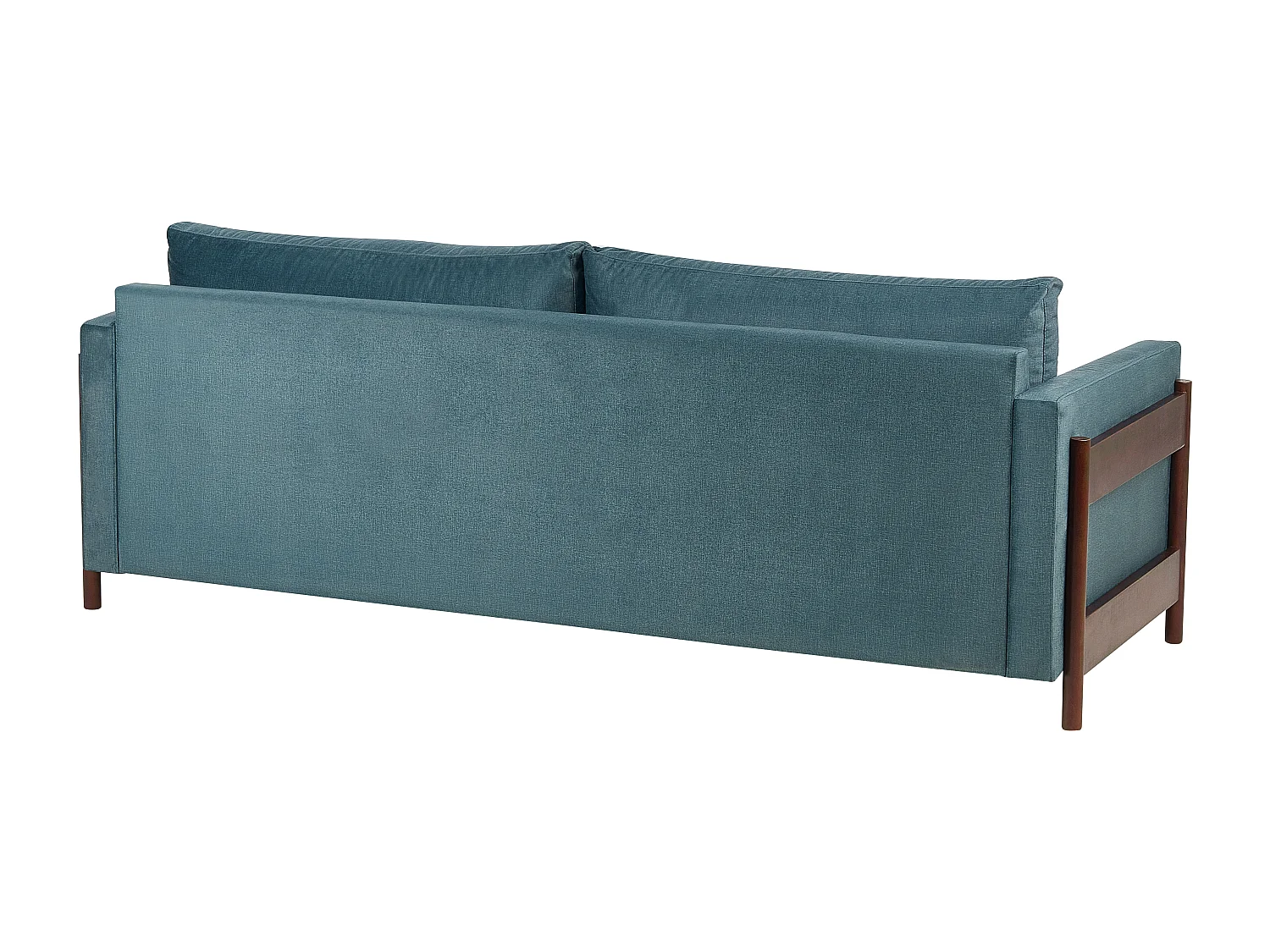 Stoffsofa mit Schlaffunktion Polyesterpolsterung Birkenholz dunkelbraune Beine Wohnzimmer Schlafzimmer Grün Orsa