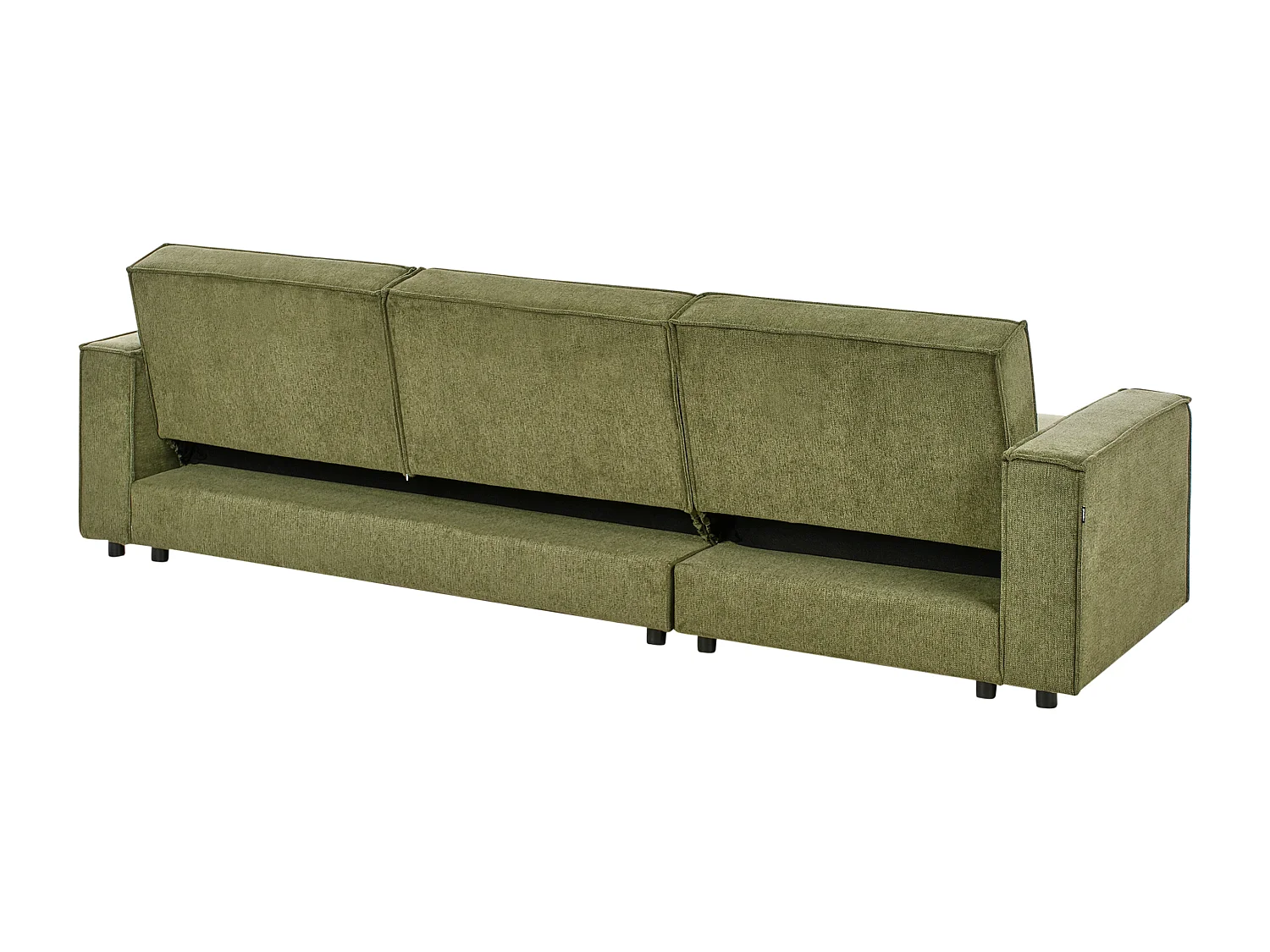 3-Sitzer Ecksofa rechts L-förmig Stoff dunkelgrün mit Schlaffunktion Romedal II