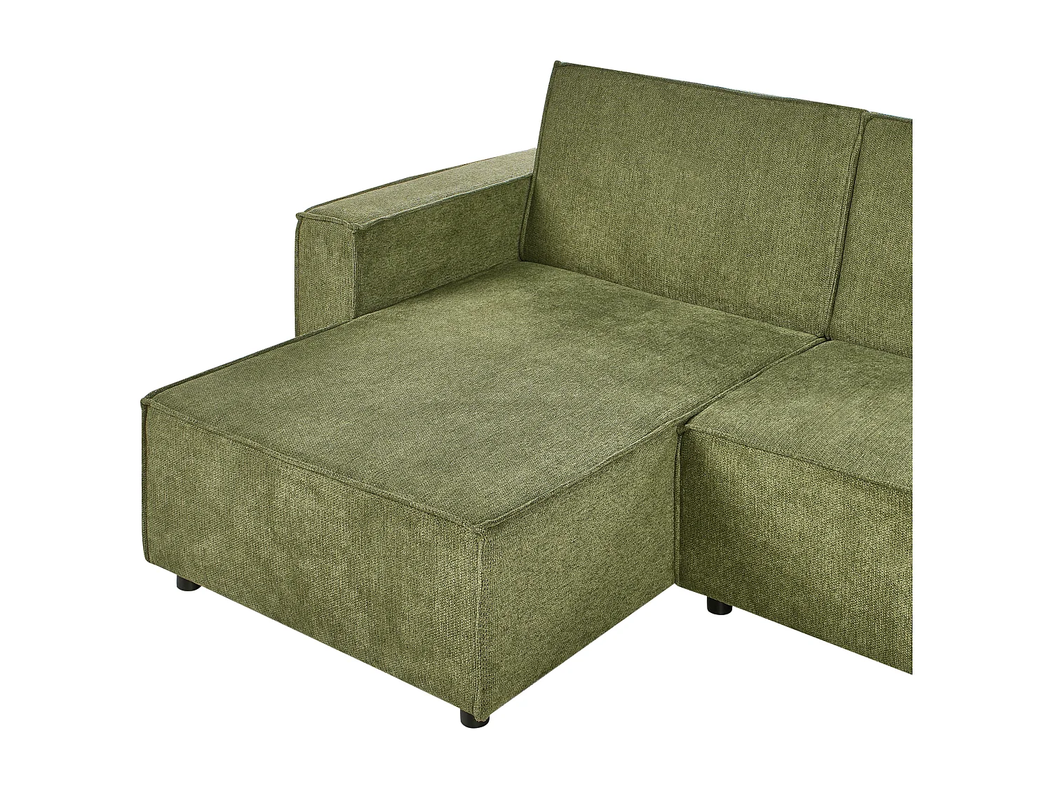 3-Sitzer Ecksofa rechts L-förmig Stoff dunkelgrün mit Schlaffunktion Romedal II