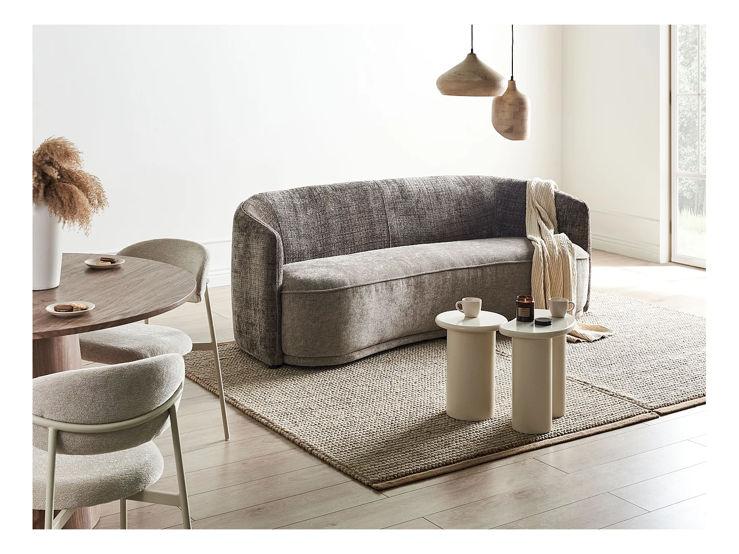 3 places ROSET Tissu Marron