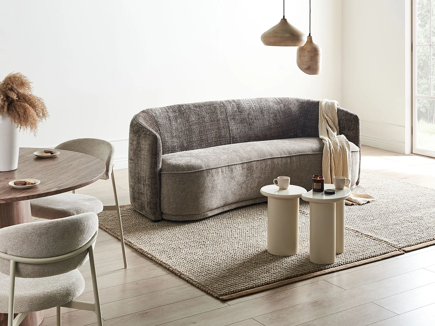 3 places ROSET Tissu Marron