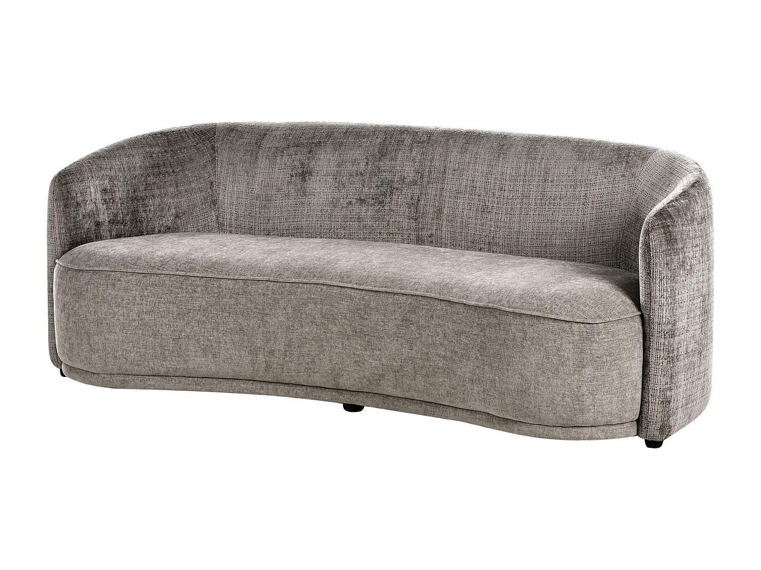 Sofa Stoff braun 3-Sitzer gebogene Form modernes Design zwei Stoffe Roset