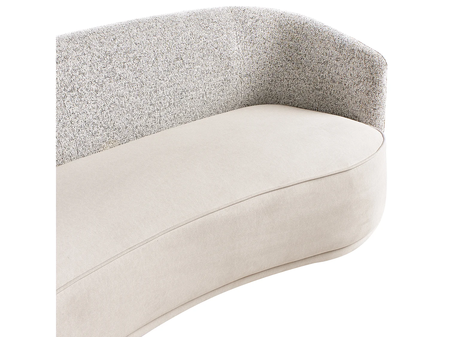 Sofa Stoff hell beige 3-Sitzer gebogene Form modernes Design zwei Stoffe Roset