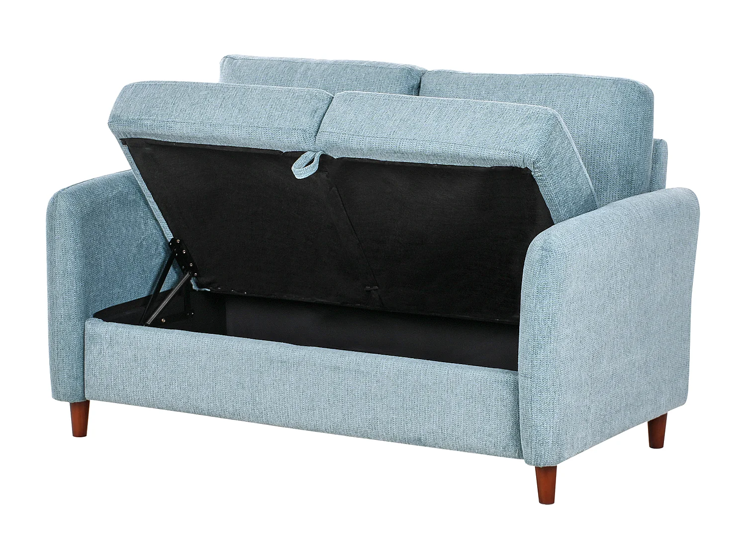 Sofa MARE Stoff Blau mit Stauraum 2-Sitzer