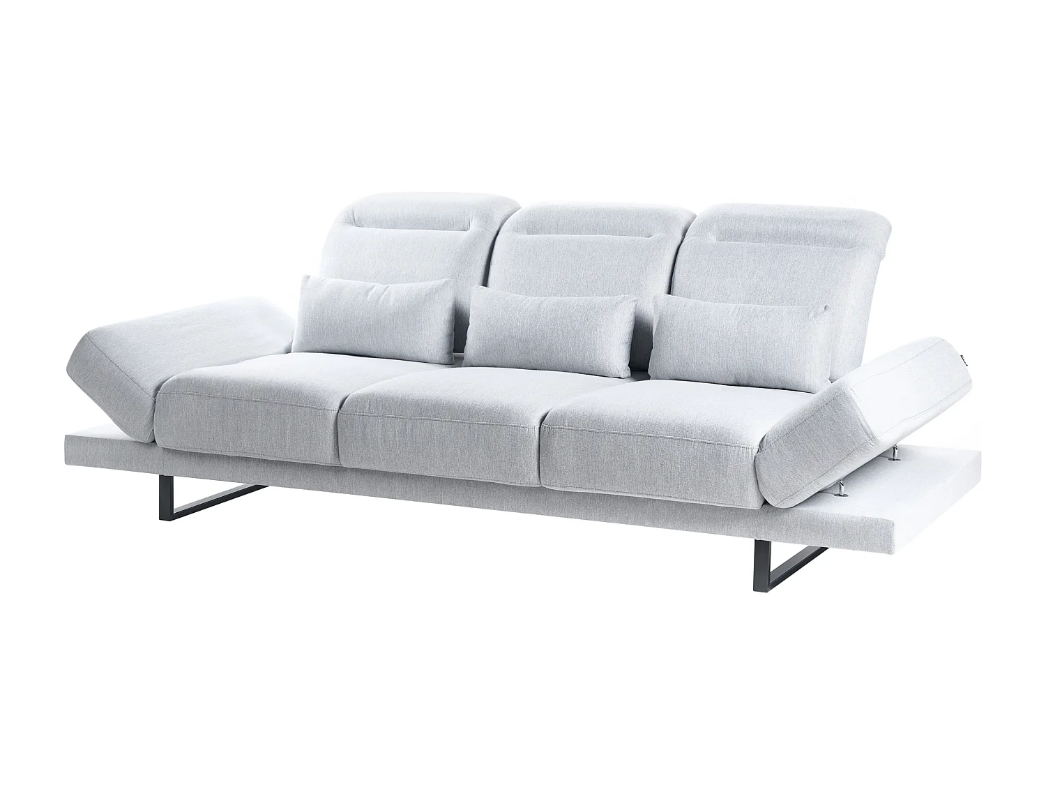 Canapé 3 places IKAST Tissu Gris clair