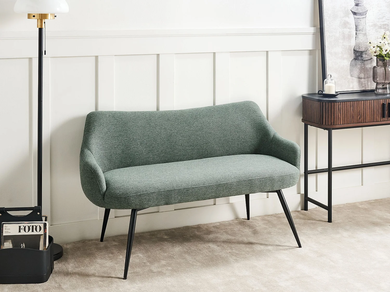 Canapé 2 places ARENDAL Tissu Vert