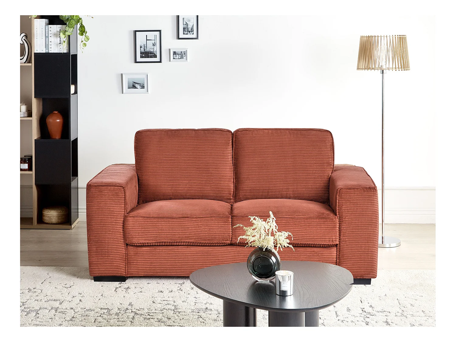 2 places VIKRAN Velours côtelé Marron doré