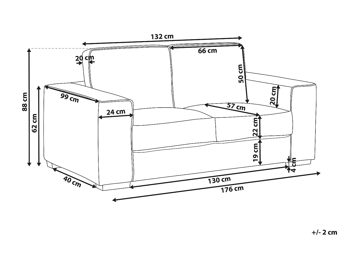 VIKRAN Velluto a coste Marrone dorato 2 posti
