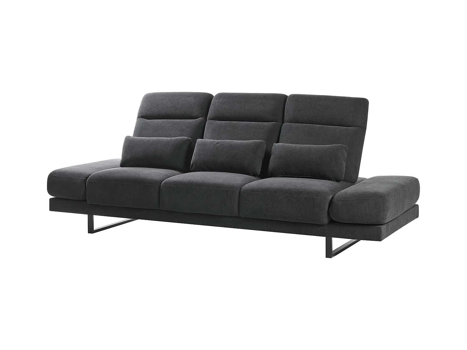 Canapé 3 places IKAST Tissu Noir