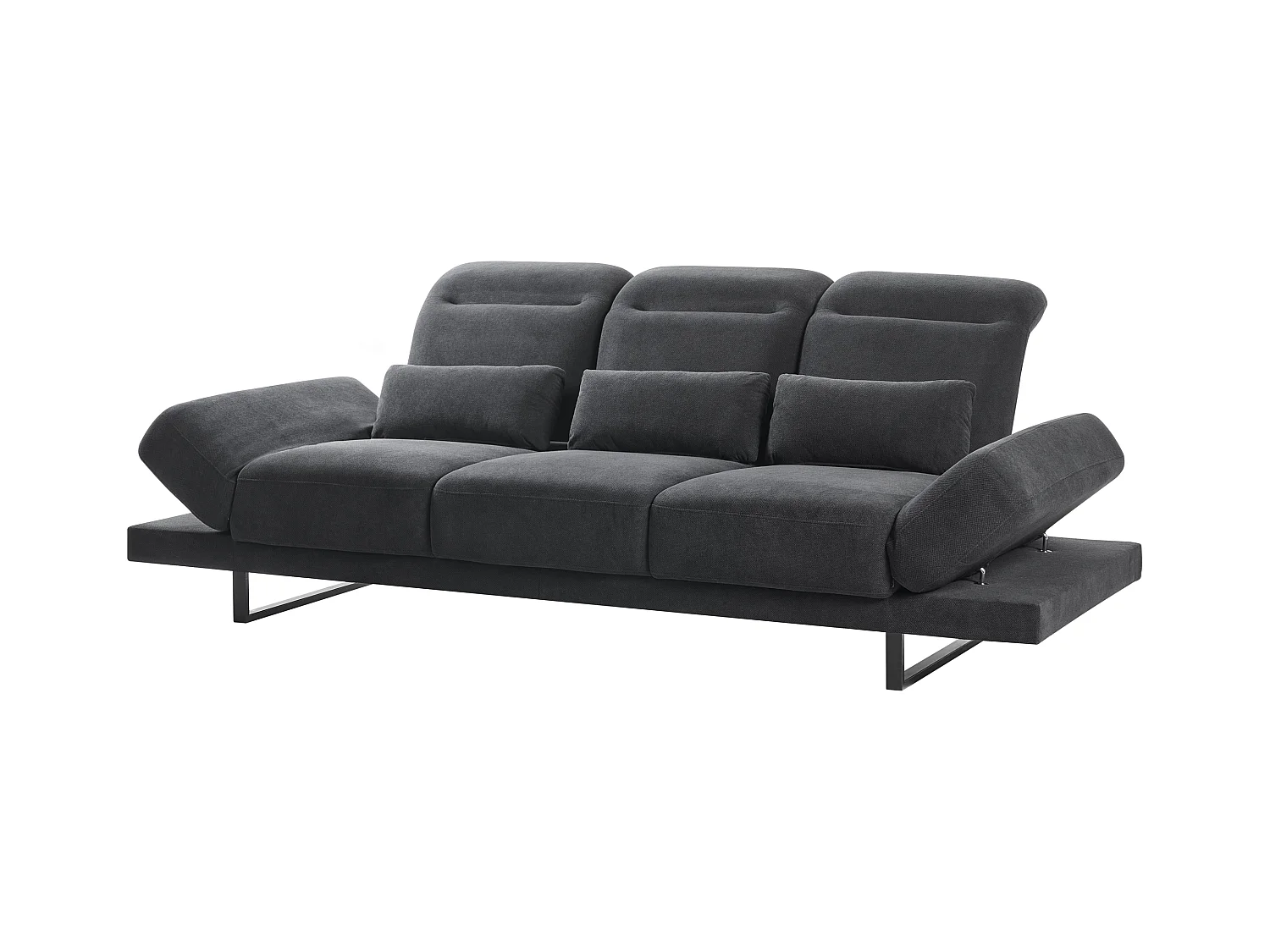Canapé 3 places IKAST Tissu Noir