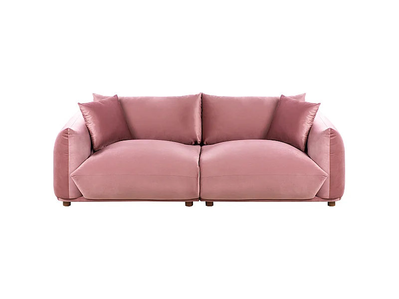Sofa LUVOS Samtstoff Rosa 3-Sitzer