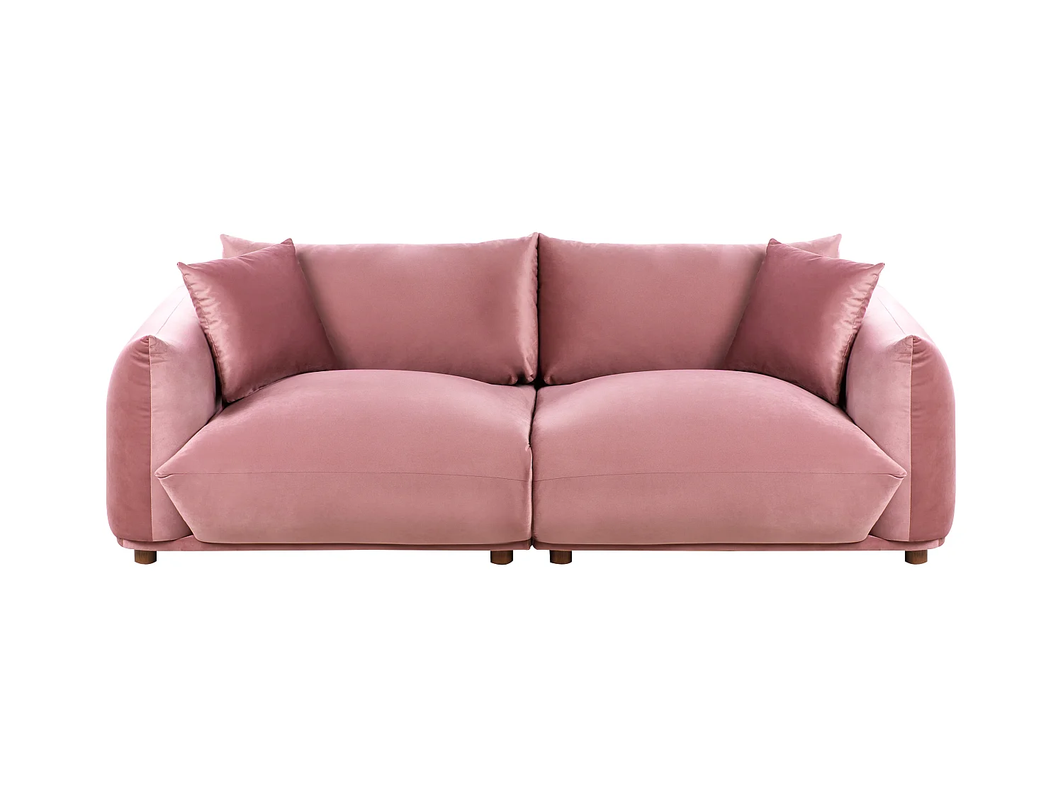 Sofa LUVOS Welur Różowy dla 3 osób