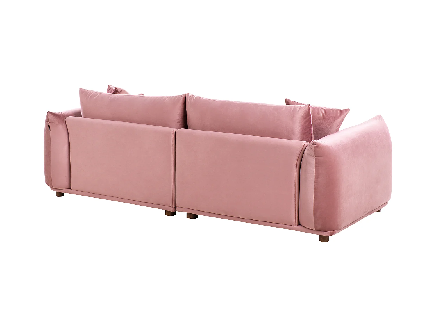 Sofa LUVOS Welur Różowy dla 3 osób