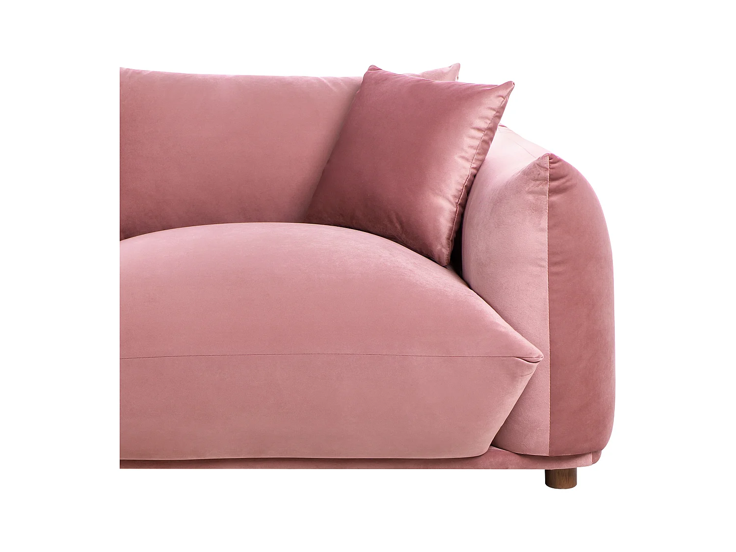 Sofa LUVOS Welur Różowy dla 3 osób