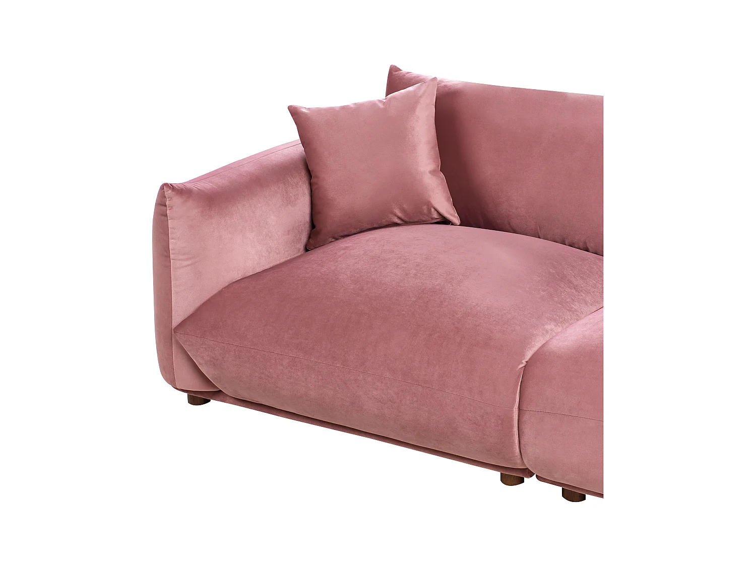 Sofa LUVOS Welur Różowy dla 3 osób