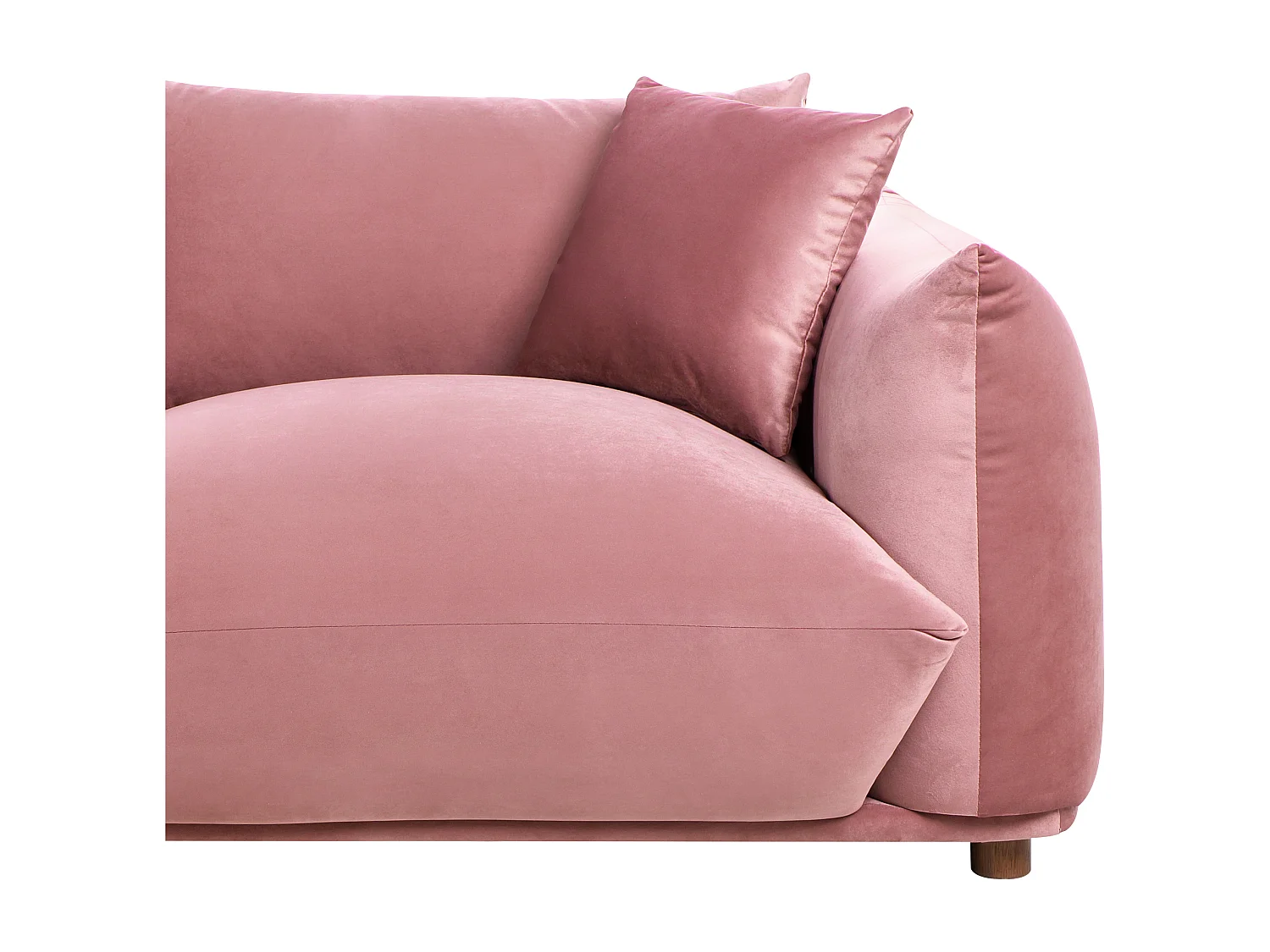 Sofa LUVOS Samtstoff Rosa 3-Sitzer