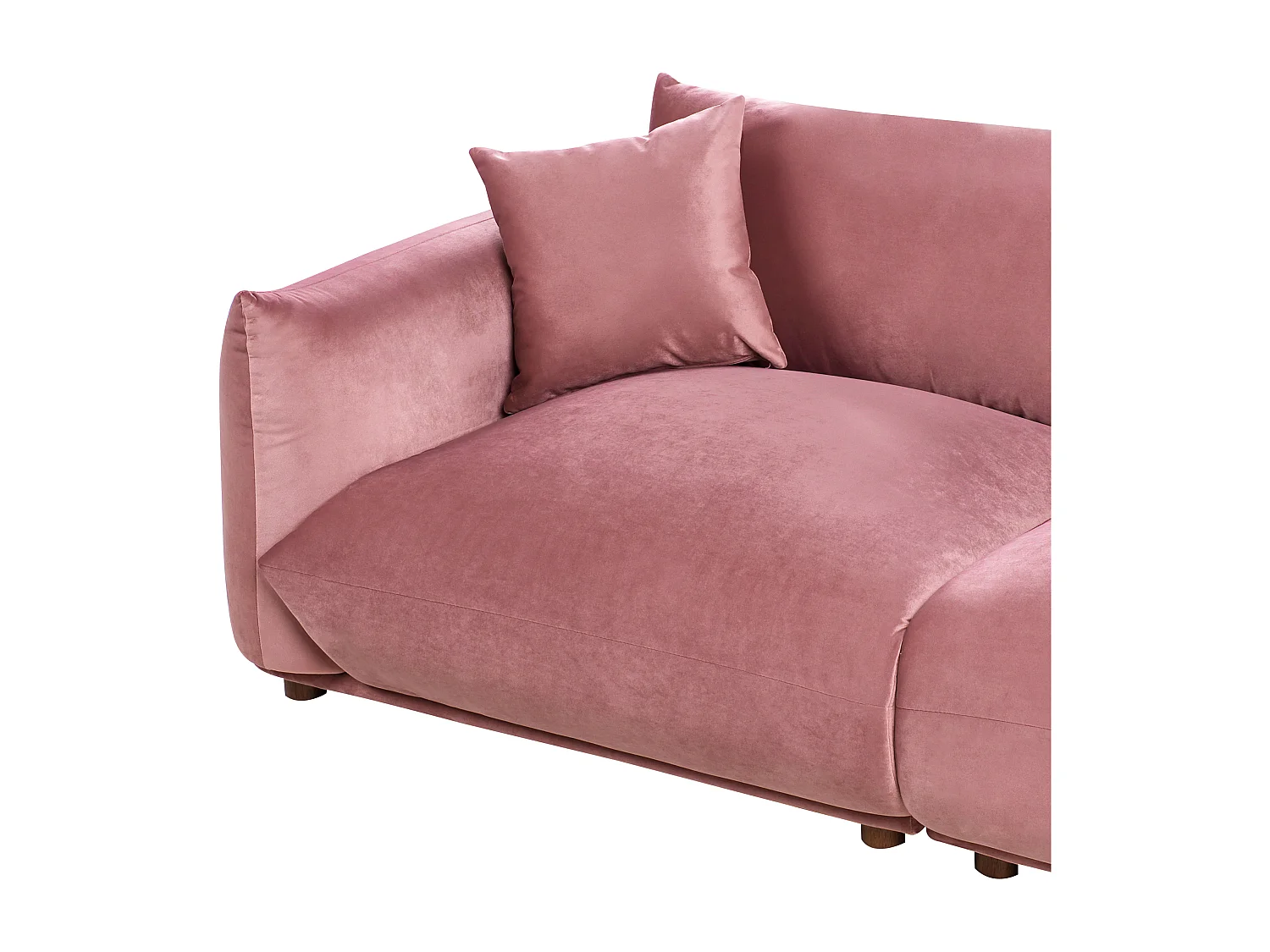 Sofa LUVOS Samtstoff Rosa 3-Sitzer