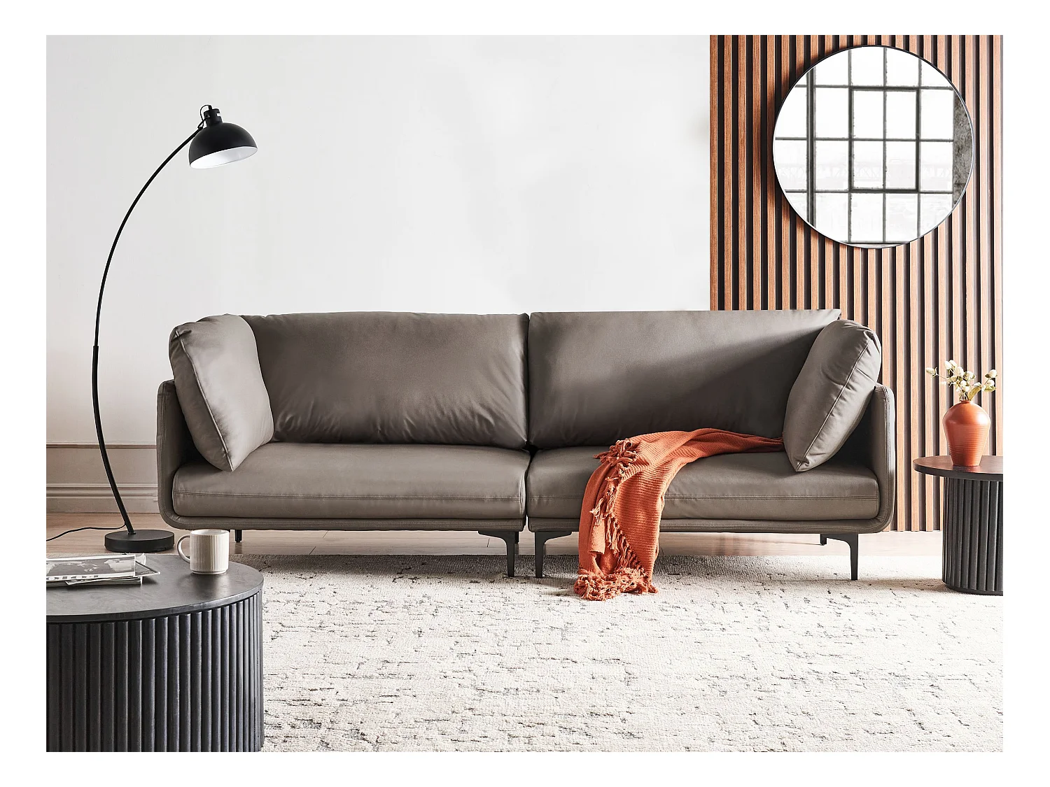 REVSNES Ekoskóra Brązowy dla 3 osób