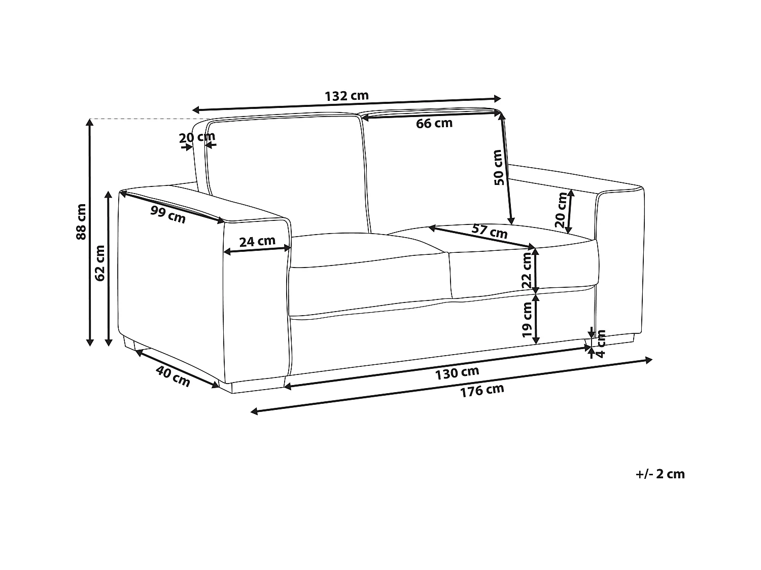 2 places VIKRAN Velours côtelé Blanc