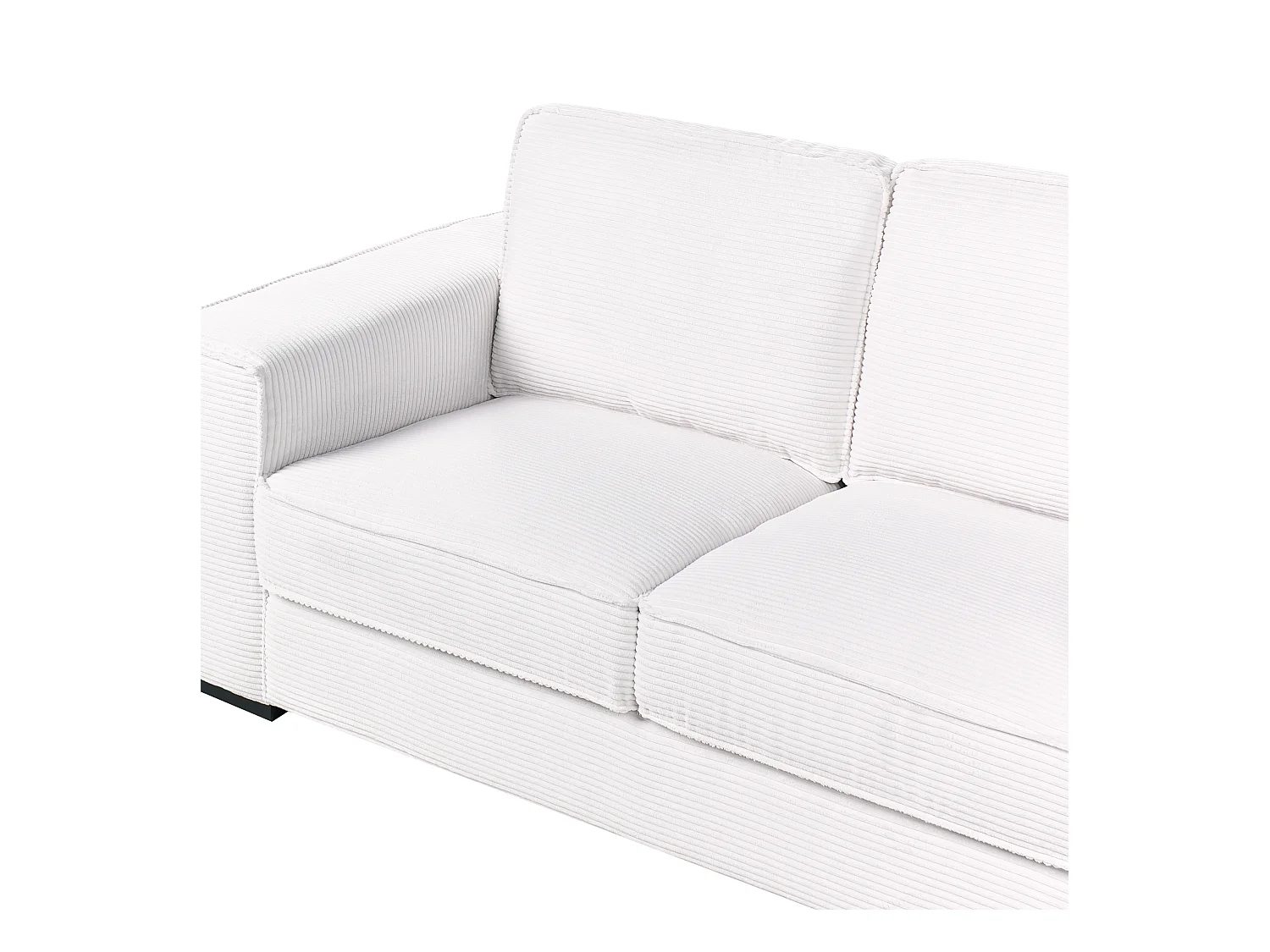 2 places VIKRAN Velours côtelé Blanc