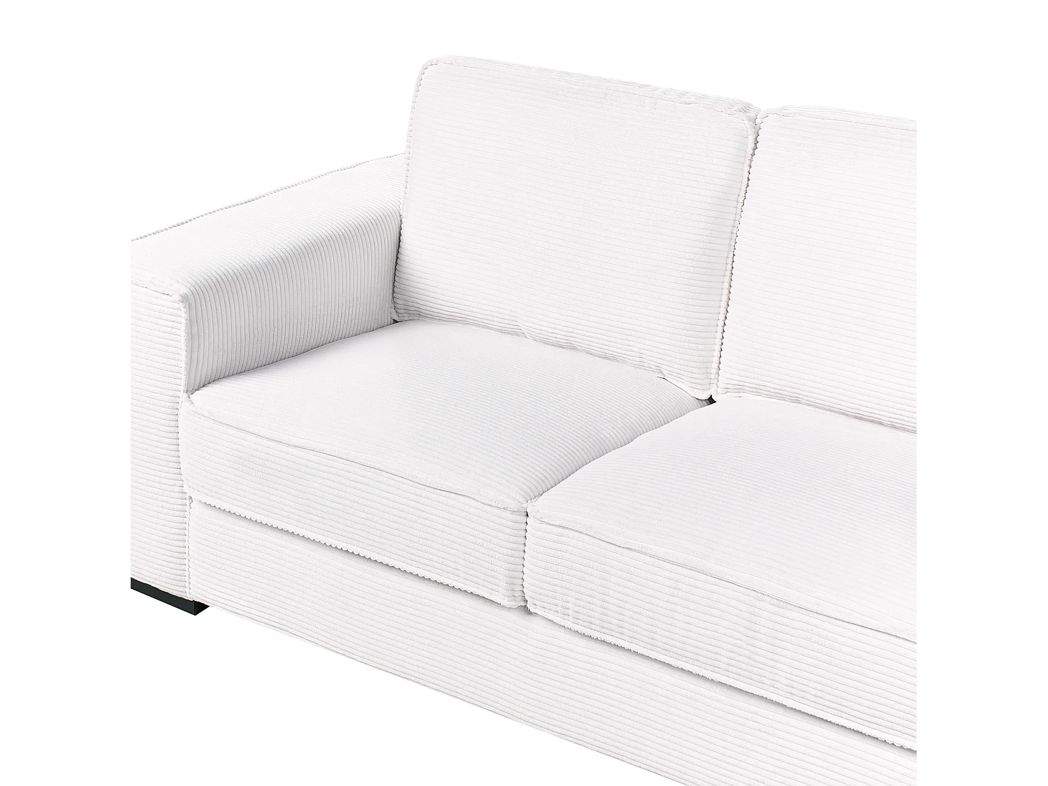 2 places VIKRAN Velours côtelé Blanc