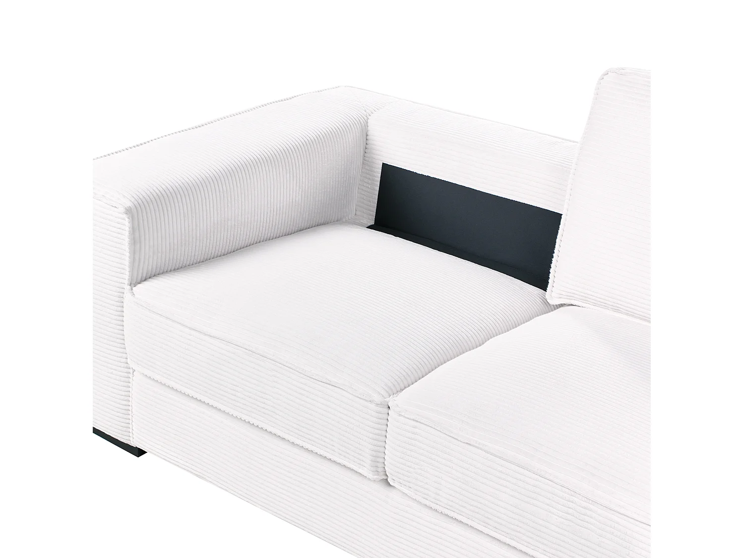 2 places VIKRAN Velours côtelé Blanc