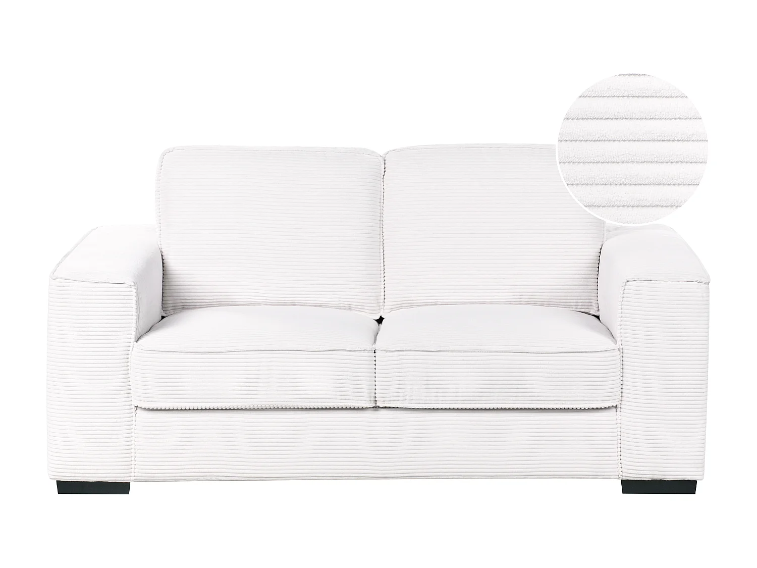 2 places VIKRAN Velours côtelé Blanc