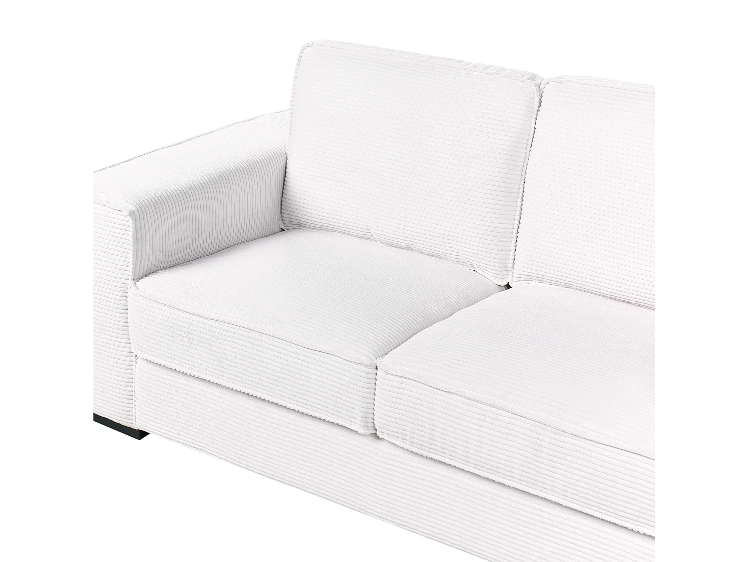 2 places VIKRAN Velours côtelé Blanc