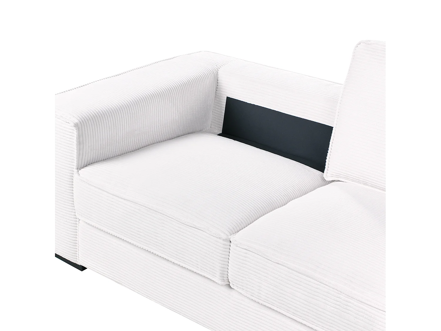 2 places VIKRAN Velours côtelé Blanc