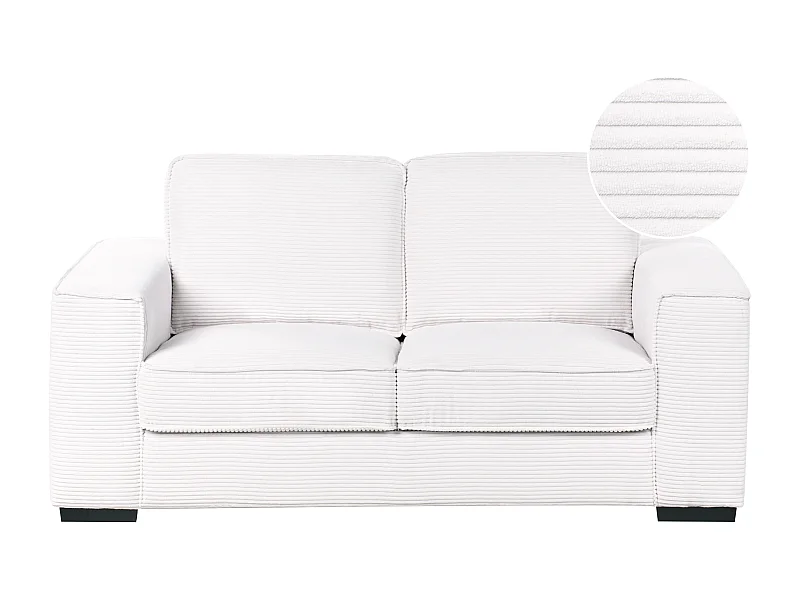 VIKRAN Velluto a coste Bianco 2 posti