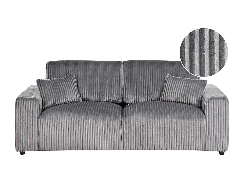 SANDORA Cord Grau 3-Sitzer
