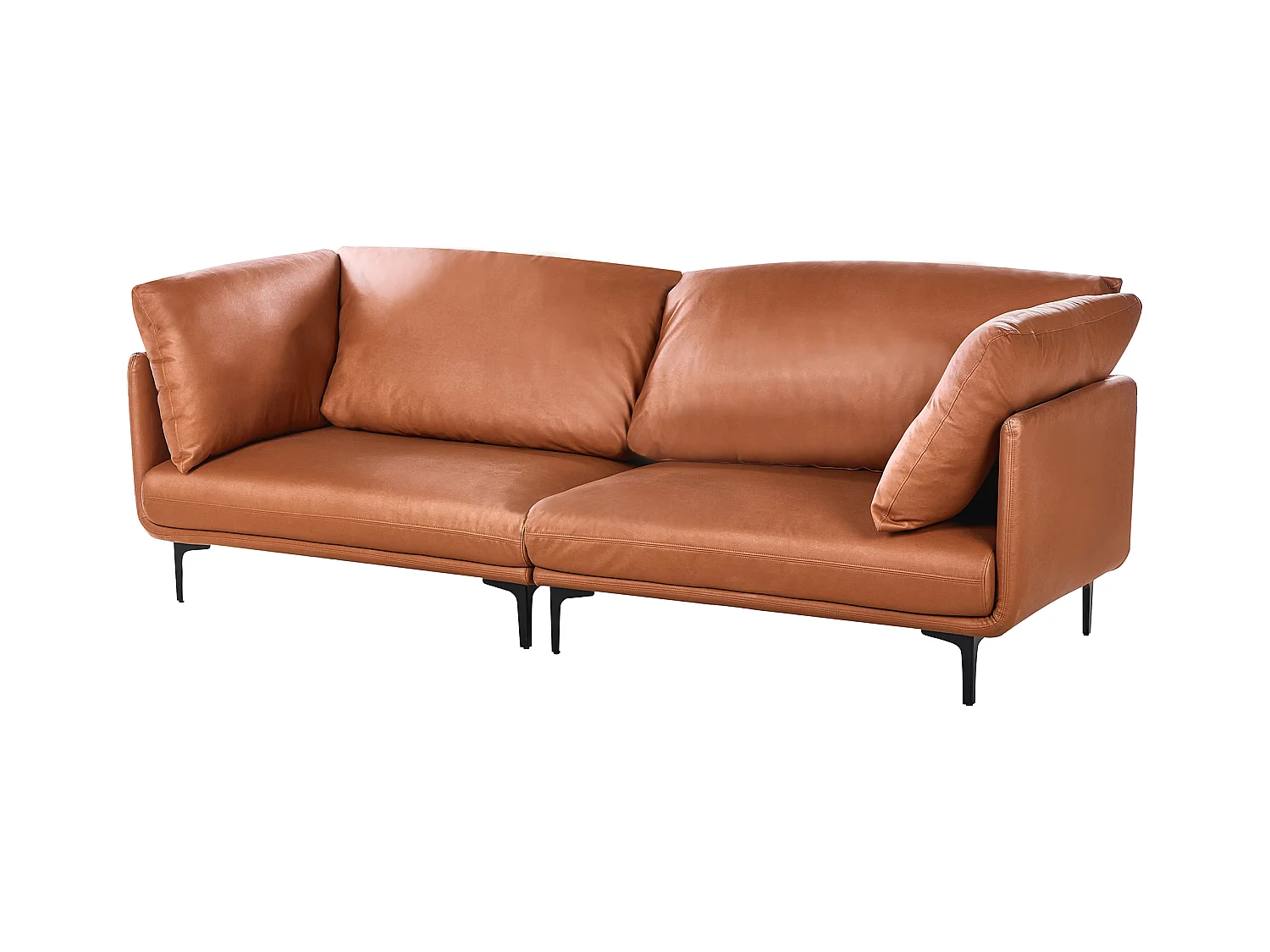 Canapé 3 places REVSNES Cuir PU Marron doré