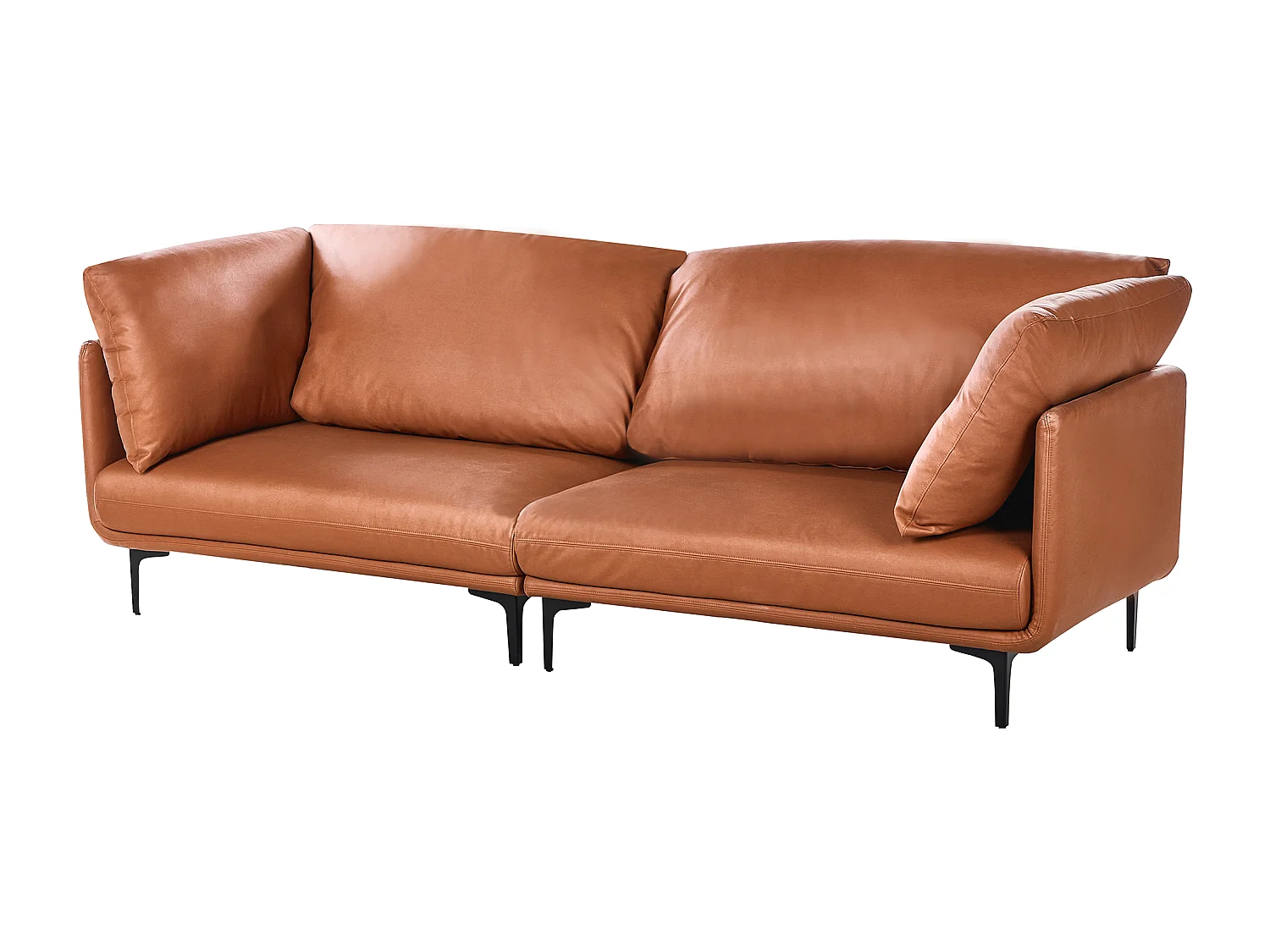 Canapé 3 places REVSNES Cuir PU Marron doré