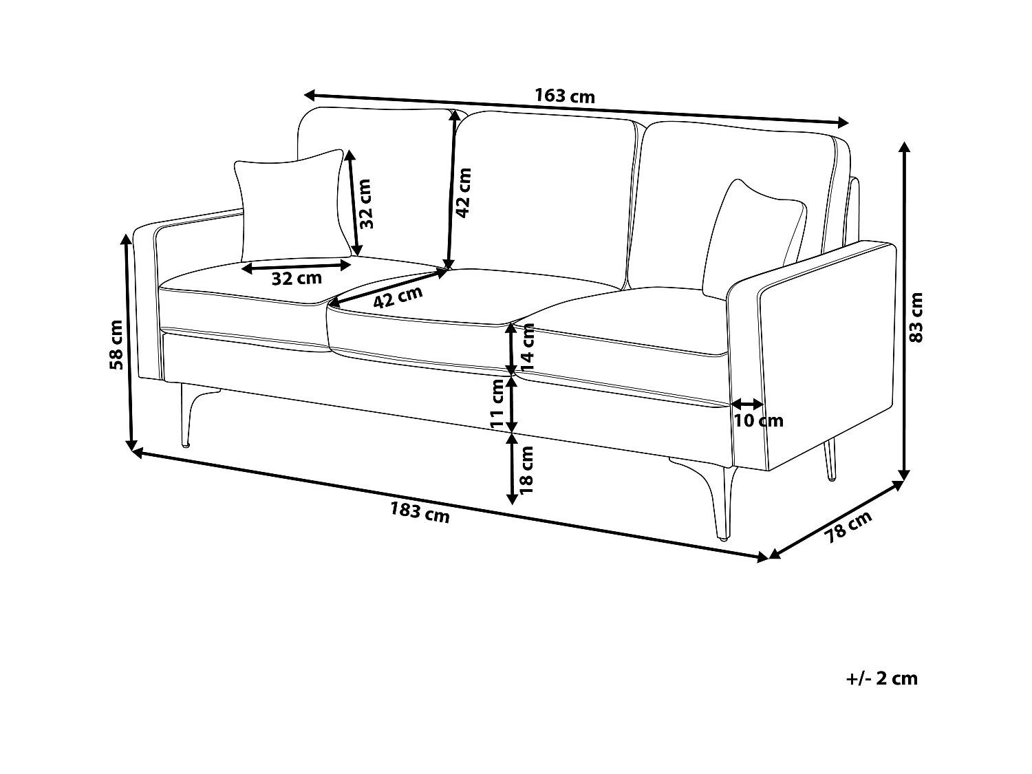 Sofá GAVLE Tela Beige claro 3 plazas