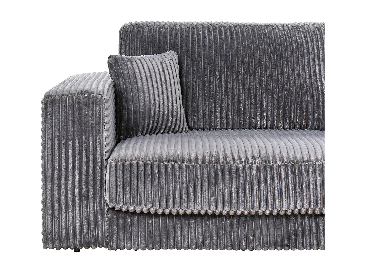 Divano angolare LOFOTEN Velluto a coste Grigio scuro 3 posti Lato Sinistro