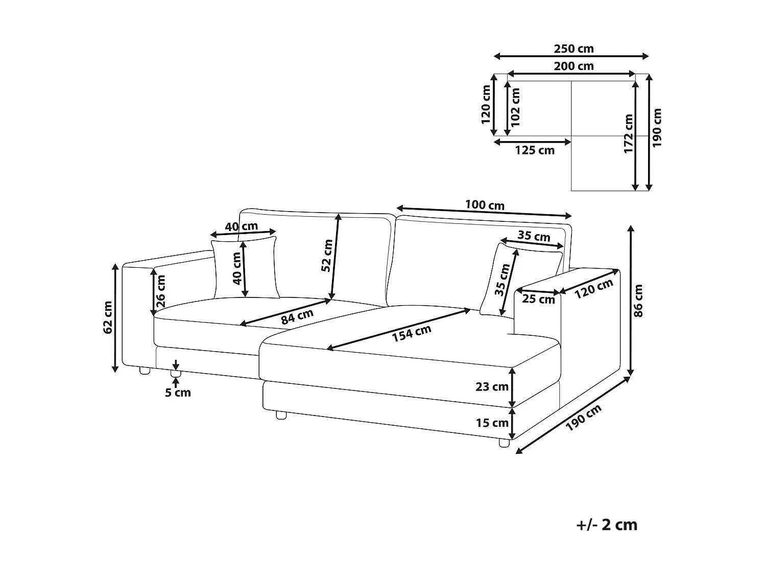 Canapé d'Angle à droite Minimaliste en Velours Côtelé avec Coussins Supplémentaires Marron Clair Lofoten