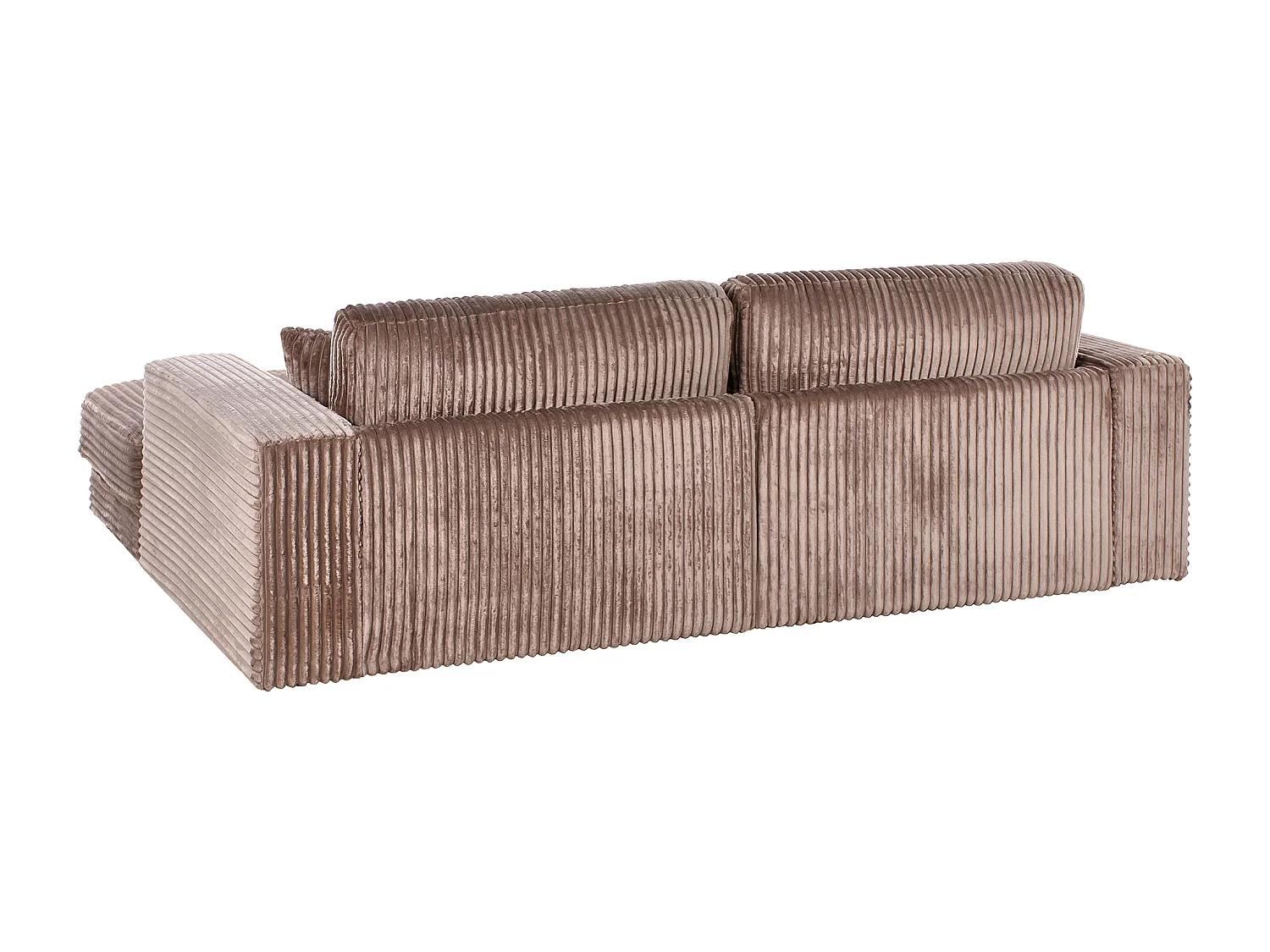 Canapé d'Angle à droite Minimaliste en Velours Côtelé avec Coussins Supplémentaires Marron Clair Lofoten