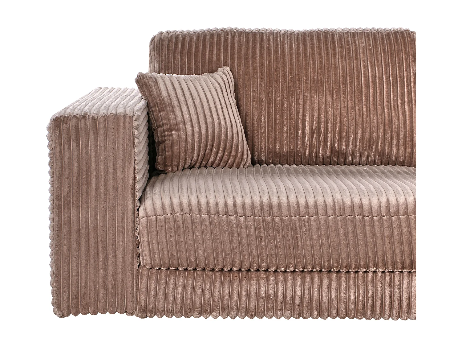 Canapé d'Angle à droite Minimaliste en Velours Côtelé avec Coussins Supplémentaires Marron Clair Lofoten