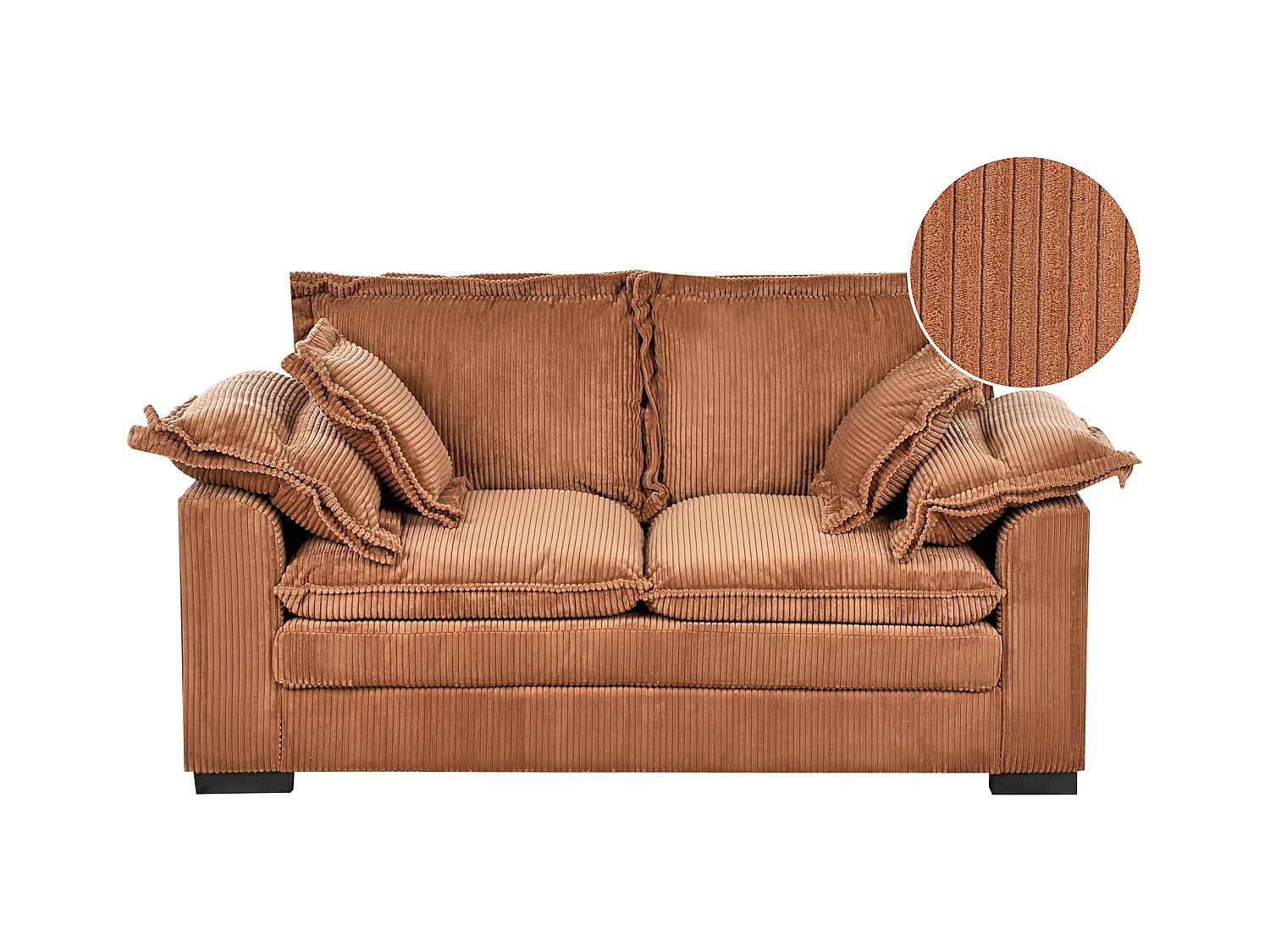 Canapé 2 places TIRRO Velours côtelé Marron