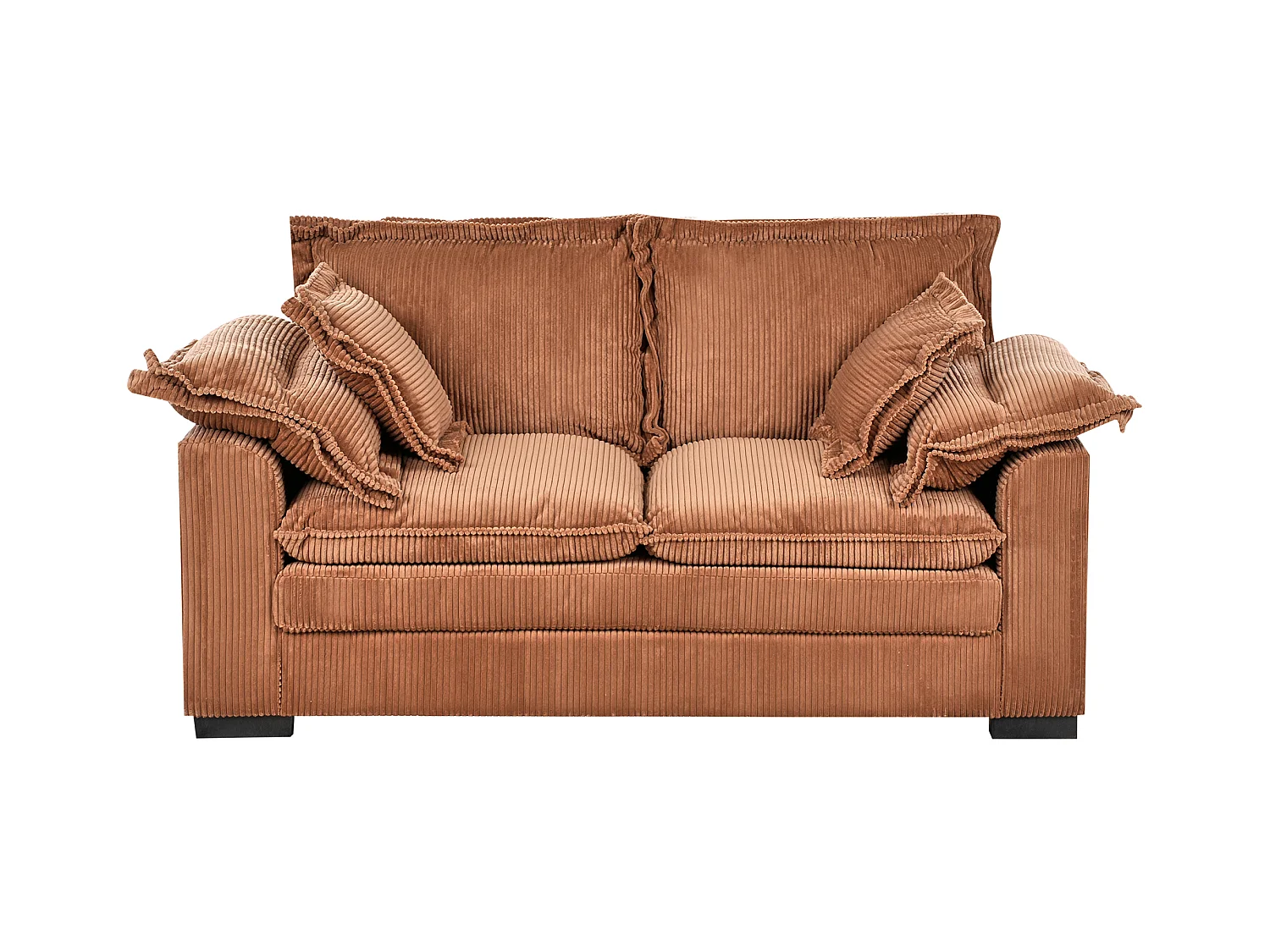 Canapé 2 places TIRRO Velours côtelé Marron