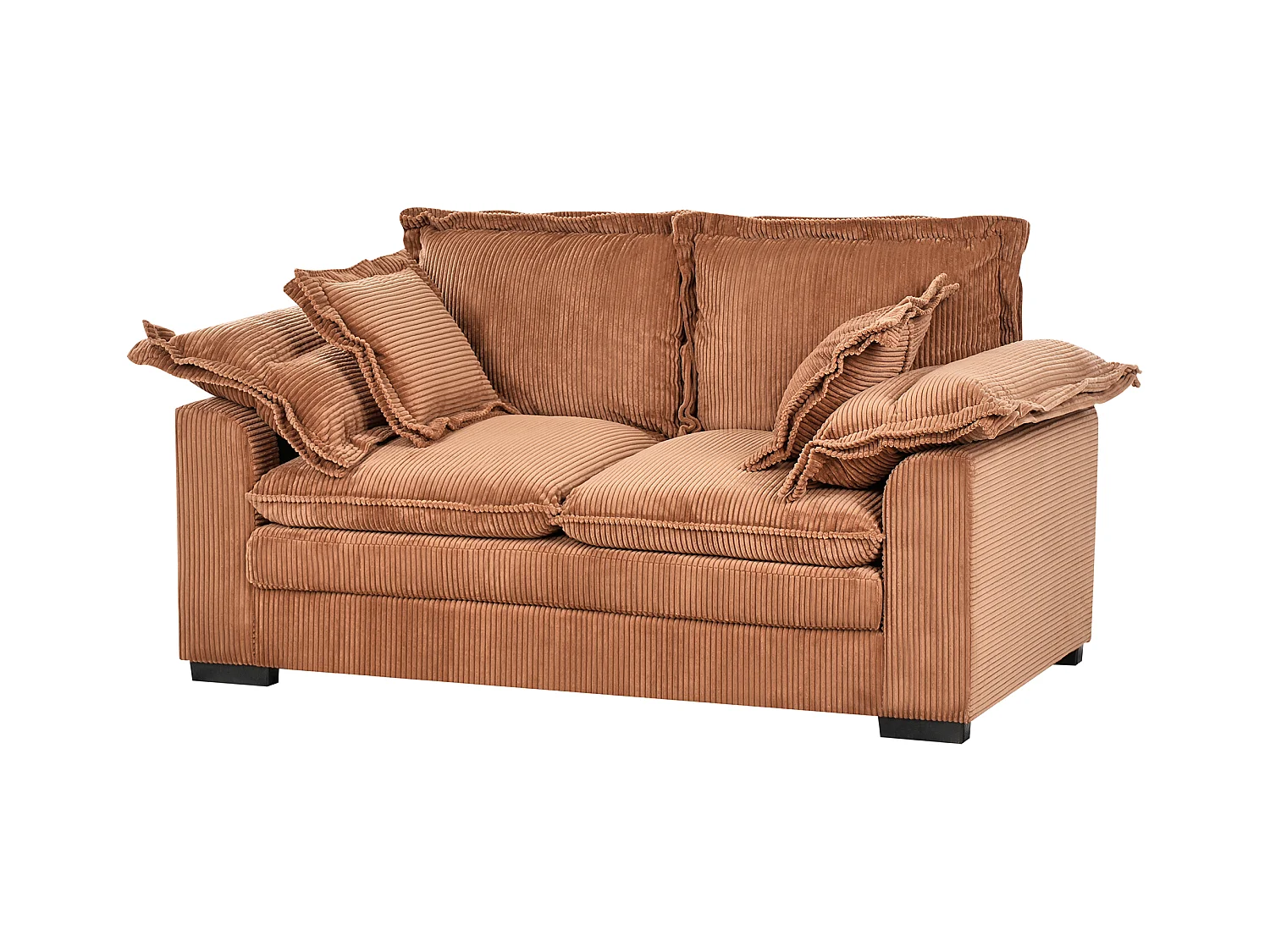 Canapé 2 places TIRRO Velours côtelé Marron