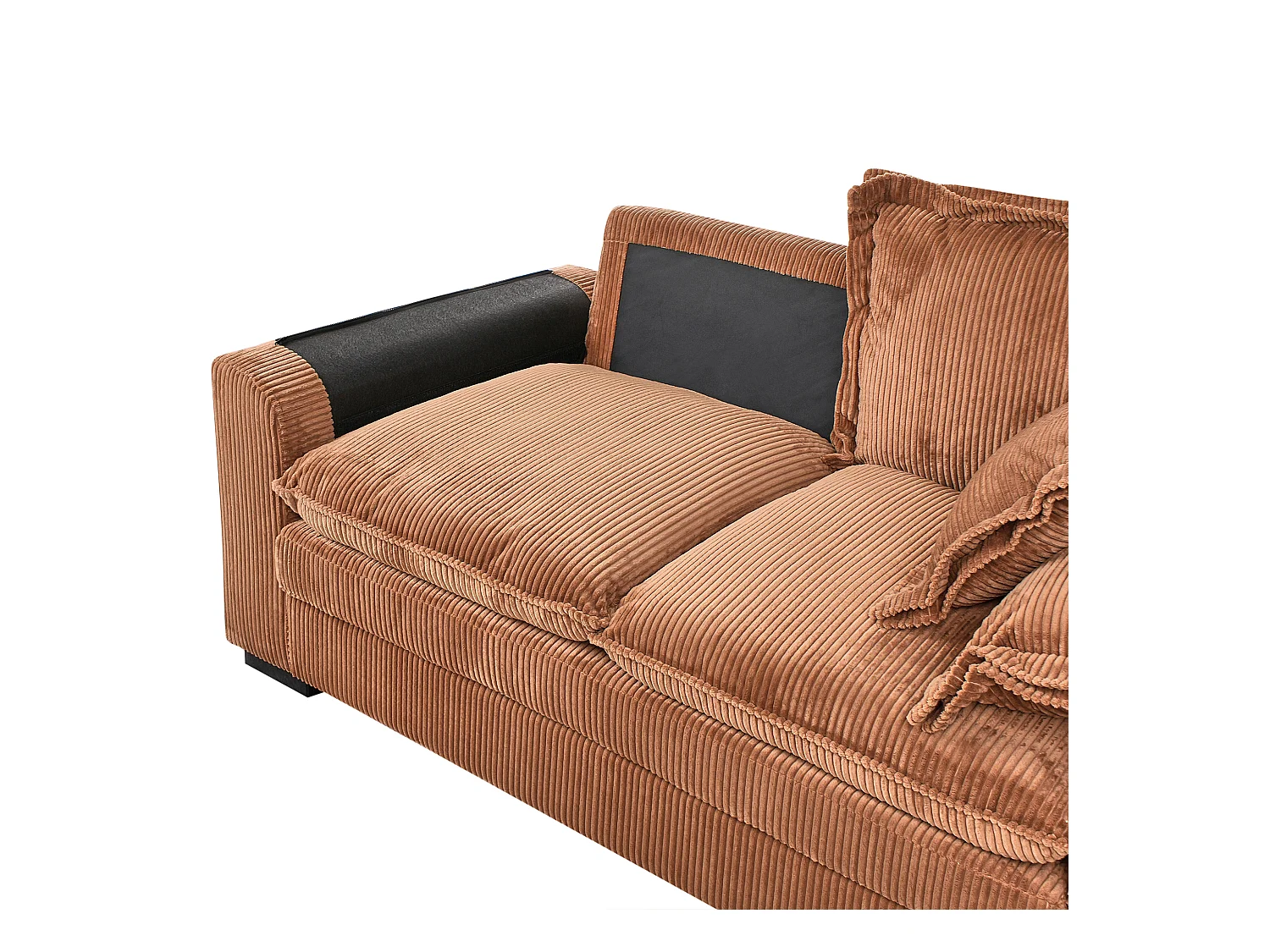 Canapé 2 places TIRRO Velours côtelé Marron