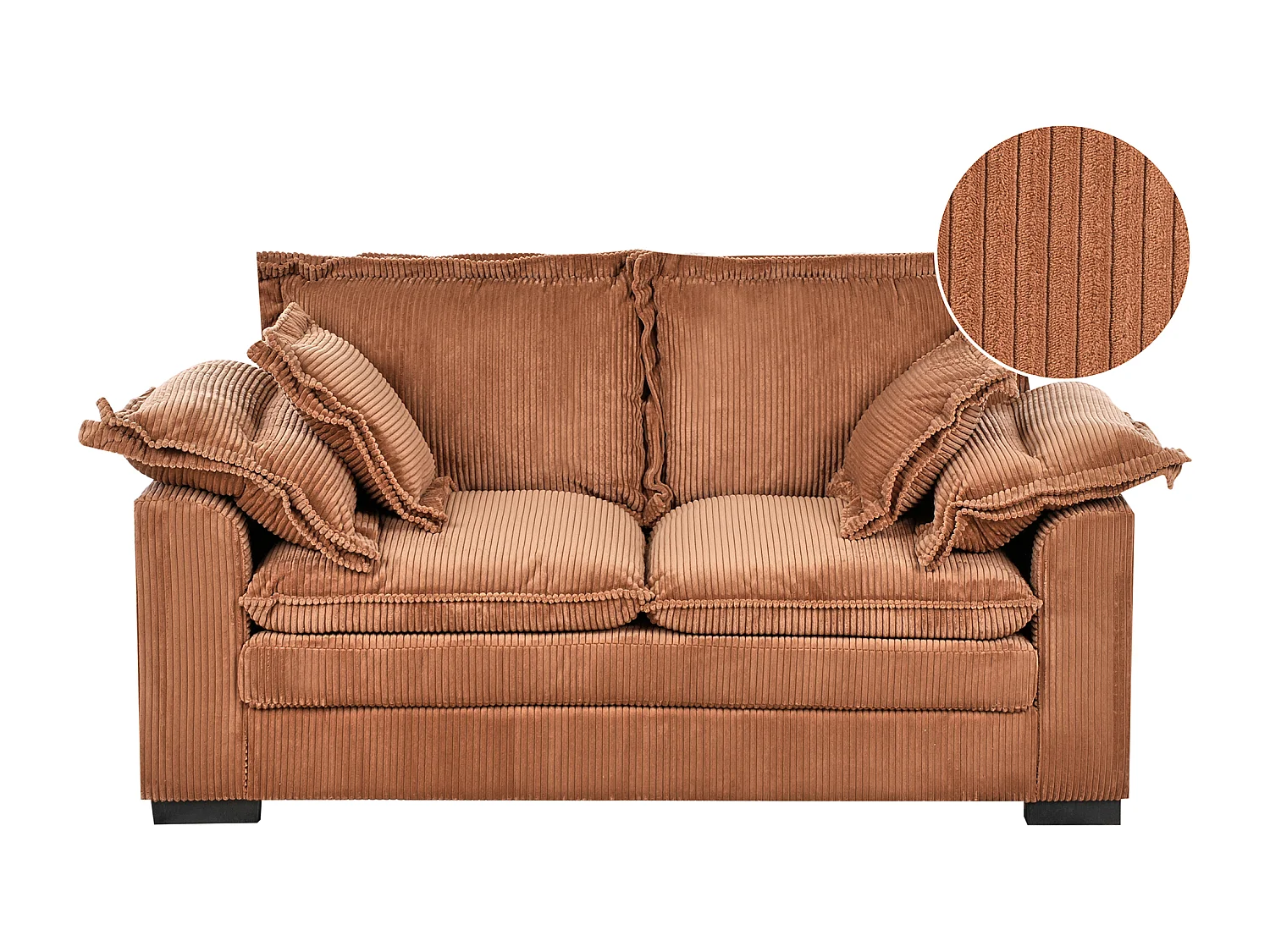 Canapé 2 places TIRRO Velours côtelé Marron