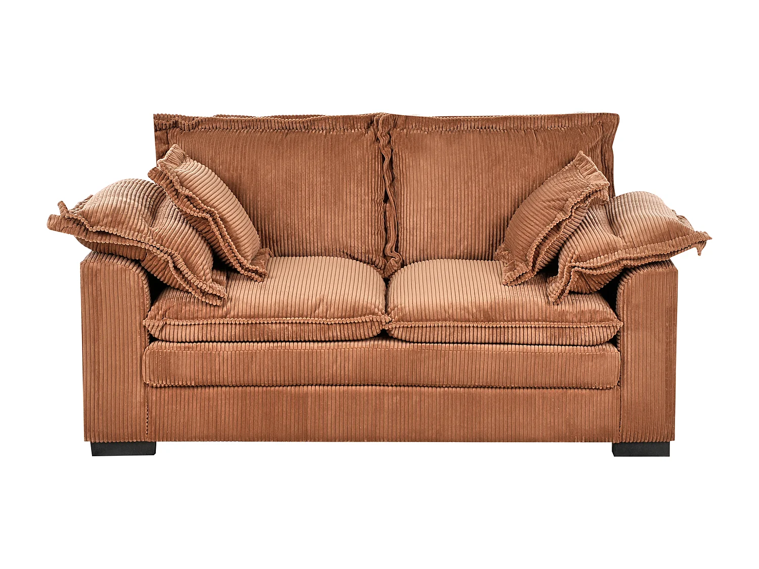 Canapé 2 places TIRRO Velours côtelé Marron